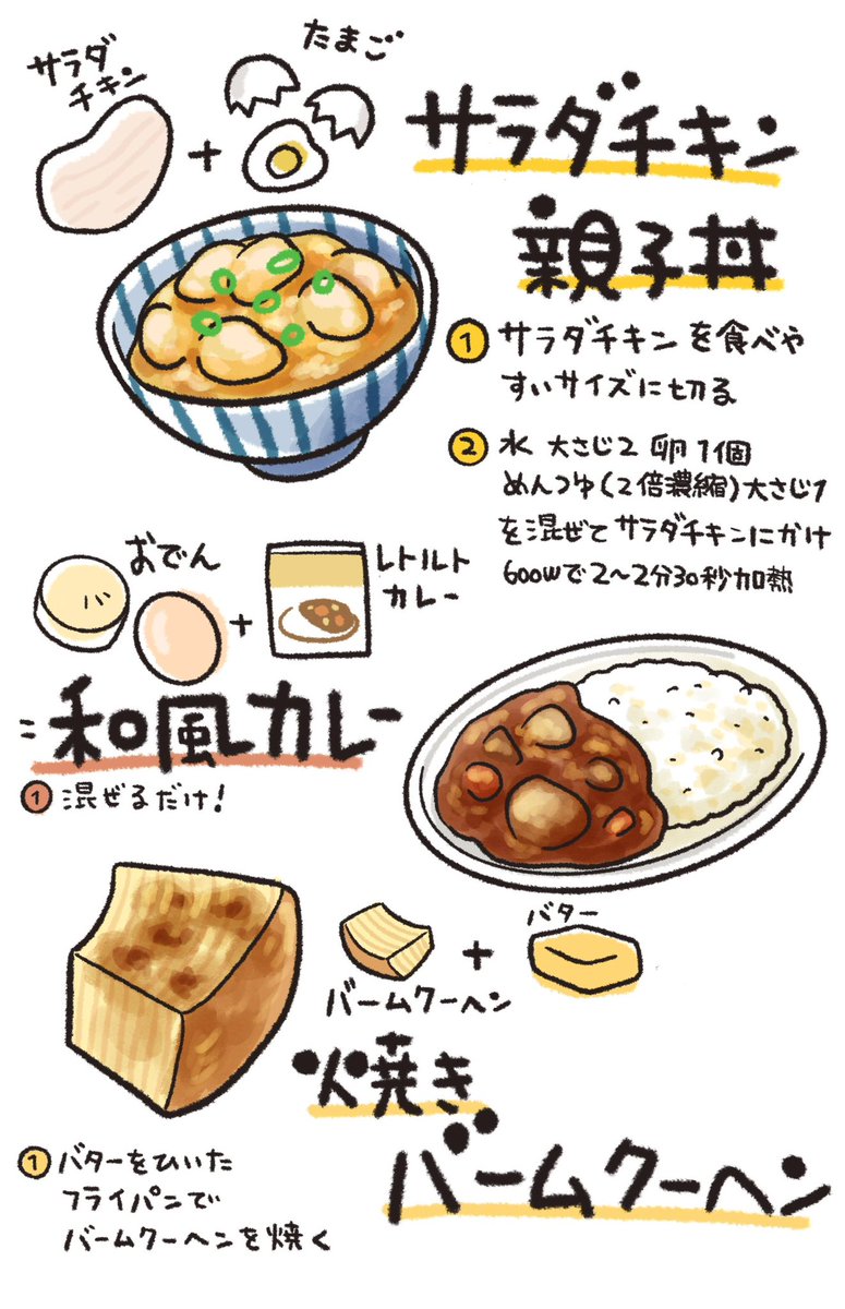 疲れた時の
コンビニ🏪アレンジレシピ(3/3)
もっとアレンジレシピ😋
レトロだと味気ない、なんか物足りない、なんか作りたい、そんな時にもオススメだよ‼️