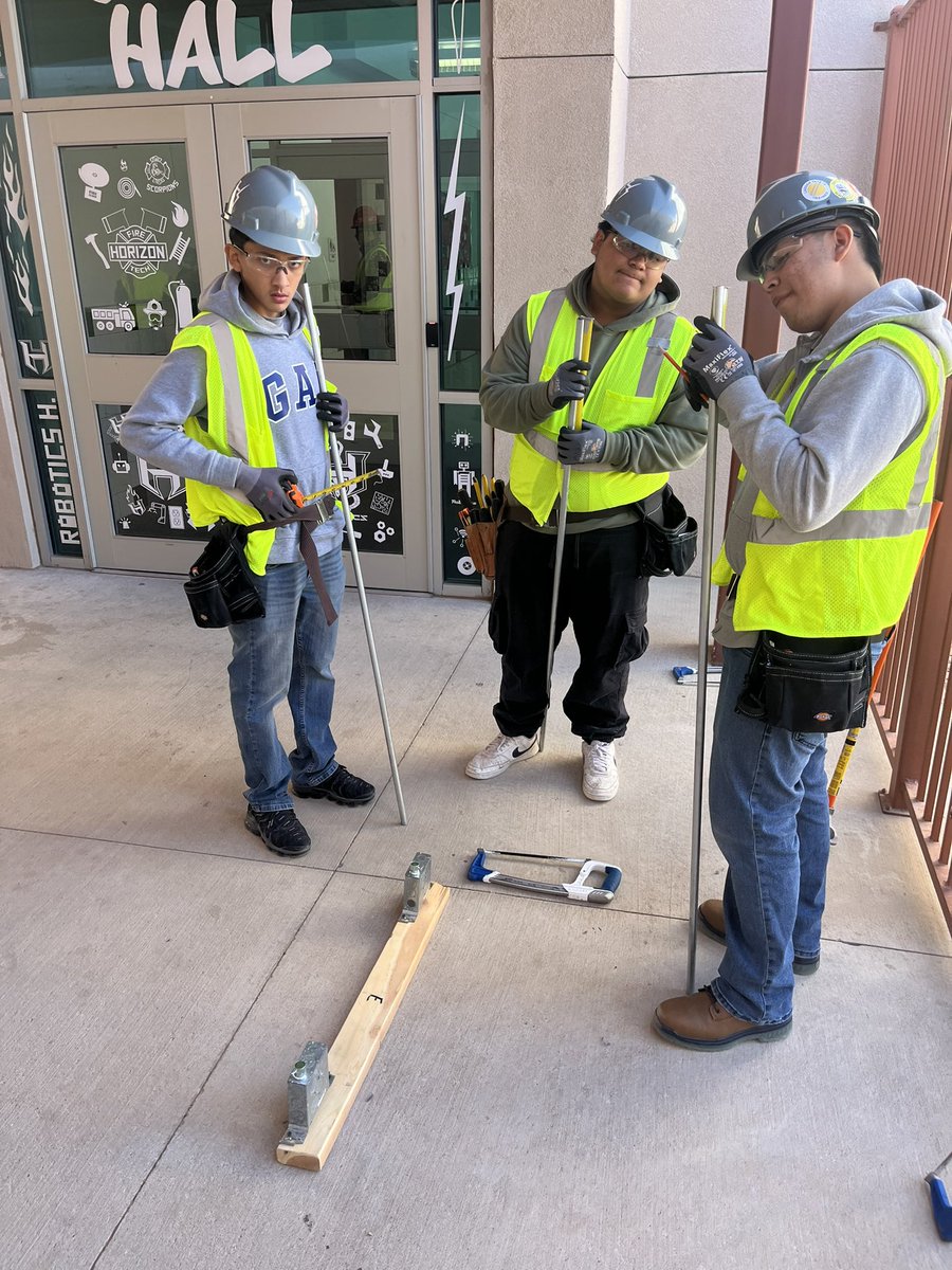 high_scorpion's tweet image. Electrical Technology II end of semester exam using trigonometry,planning with coworkers, measuring and leveling 📝📐📏.#scorpionstrong.