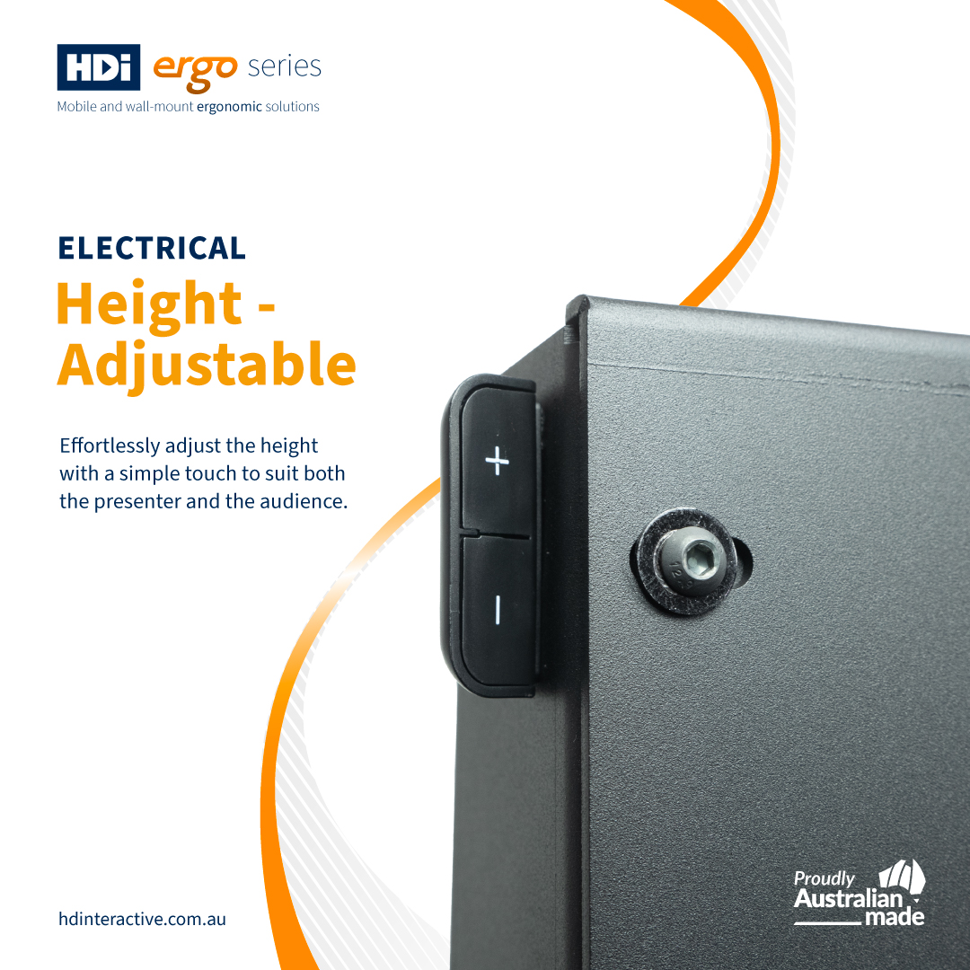 HDinteractive1's tweet image. Our HDi Ergo Series trolleys offer a full range of height adjustments to accommodate presenters and audiences for the perfect presentation.

For more information on our product, click the link hdinteractive.com.au

#hdi #hdinteractive #hdiinteractive #mobilitysolutions