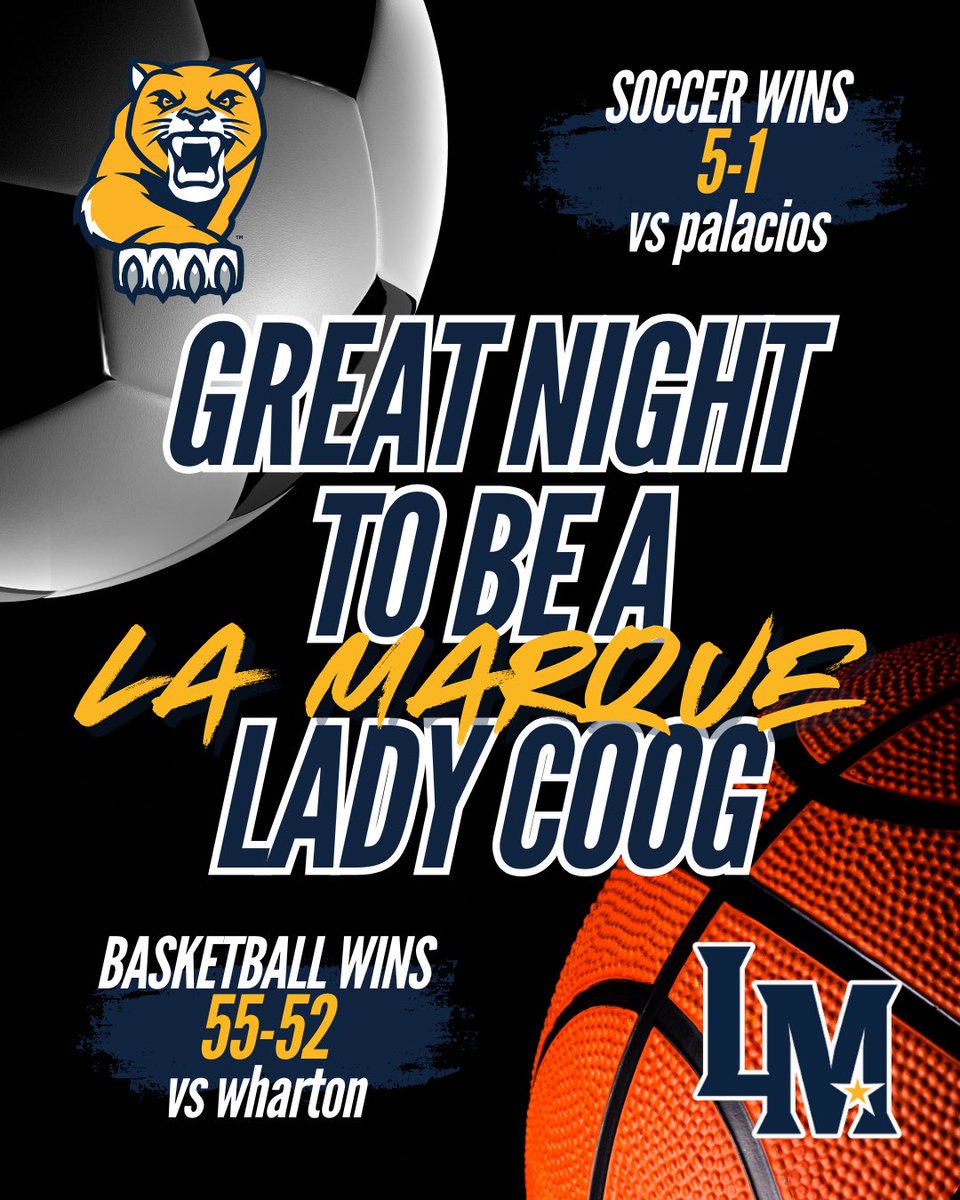 🔥LADY C🏀⚽️GS🔥
<a href="/LM_CoogFootball/">La Marque Cougar Football</a> <a href="/LM_coogshoops/">La Marque HS Boys Basketball</a> <a href="/THE_LMHS/">THE LMHS</a> <a href="/TexasCityISD/">Texas City ISD</a>