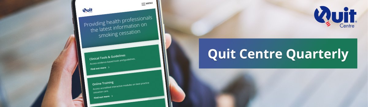 quitaus's tweet photo. Quit Centre Quarterly Summer Edition is out now! 
It’s full of new and updated resources for health professionals to support their patients in smoking and vaping cessation. With research, updates, training, articles and a podcast. And take our survey!
https://t.co/WOVhZe871j https://t.co/oFkSg6ooHf