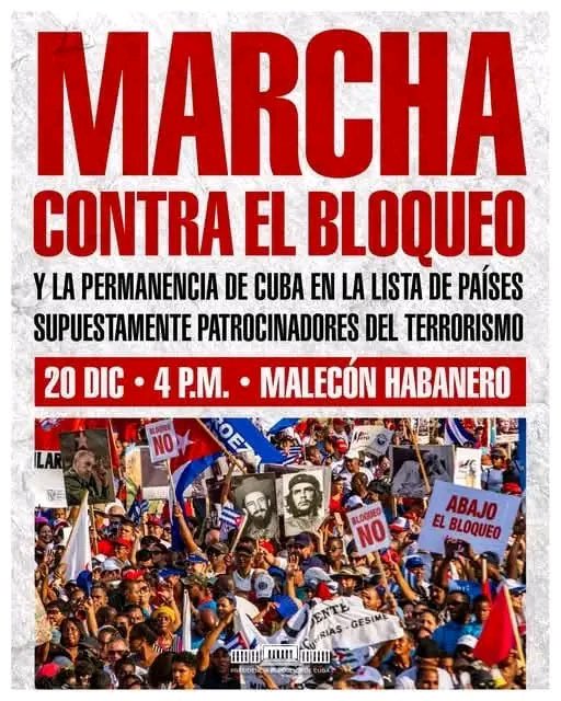El próximo vienes todos aclamaremos el cese del Bloqueo