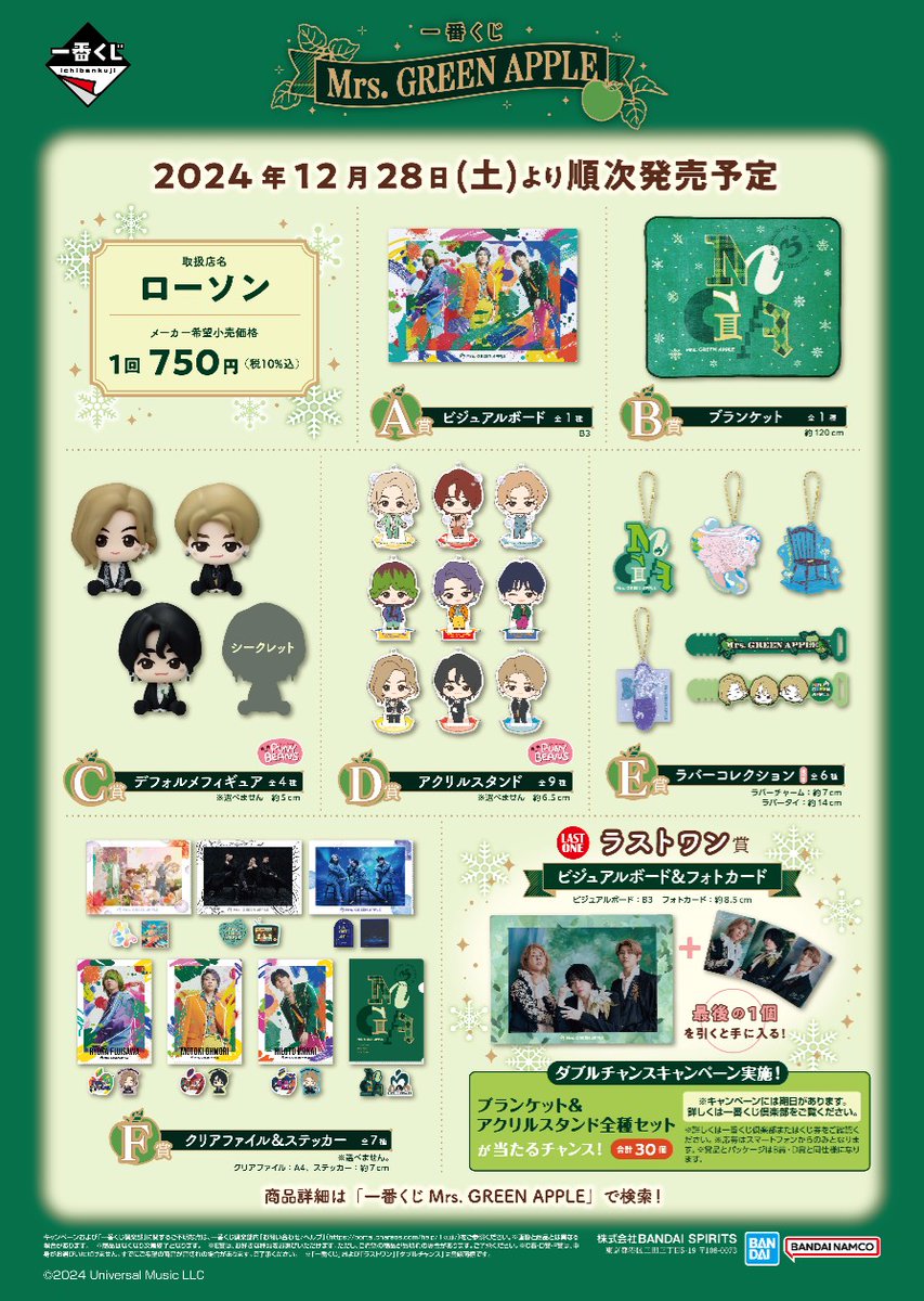 一番くじ Mrs.GREEN APPLE F賞 クリアファイル 大森元貴 押し出さ 一番くじ Mrs.GREEN APPLE F賞 クリアファイル 大森元貴 押し出さ