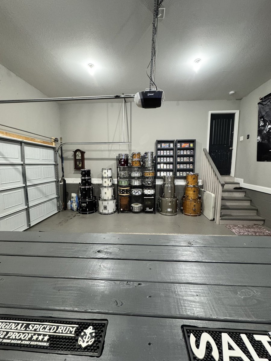 Getting the music room/garage organized! Like it??<a href="/gretschdrums/">Gretsch Drums</a> <a href="/PearlDrumCorp/">Pearl Drums</a> <a href="/sonordrumco/">Sonor Drums USA</a>