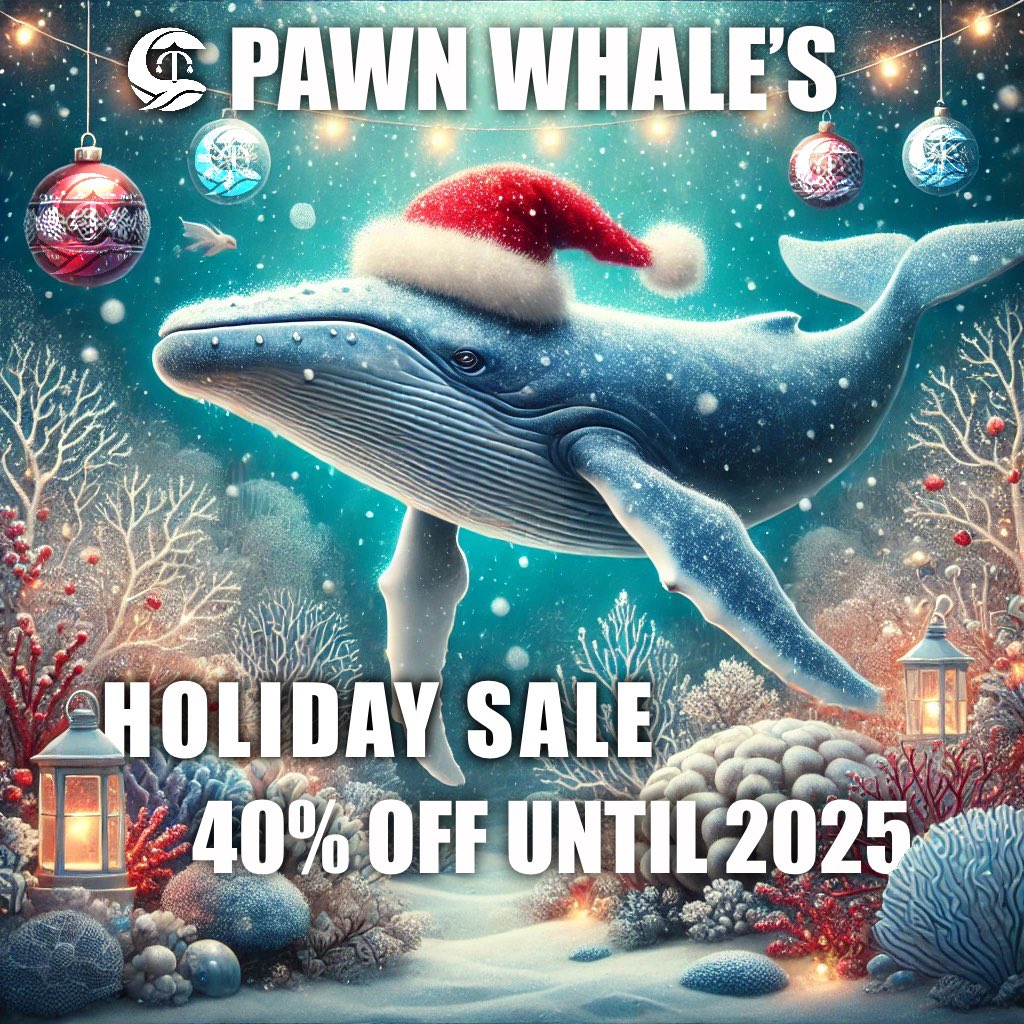 pawn_whale's tweet photo. 🚨 40% OFF ALL FEES UNTIL 2025! 🚨 

Christmas came early this year at https://t.co/sL5SPrrYMz 🎄 

Get some instant cash to stuff your stockings https://t.co/e6prv7JUXi