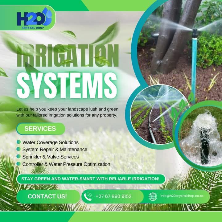 ReliableWaterB's tweet photo. Water Smarter, Not Harder!
Keep your garden, farm, or landscape thriving with H20 Crystal Drop’s next-level irrigation systems.

Save Water. Save Money.
Custom setups for homes &amp; farms
Free Water Check – we’ve got you covered!

📞 067 890 9152 | https://t.co/CyLEddyZxo https://t.co/zstNl8cqwd