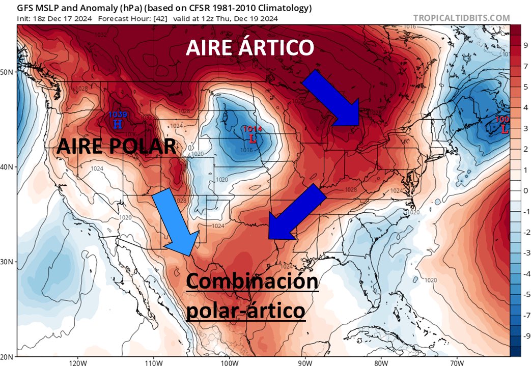 InfoMeteoro's tweet photo. 🥶Este miércoles llega el #FrenteFrío15

✅¿Qué tipo de masa fría tendremos?
*POLAR-ÁRTICA*: POLAR procedente del Pacífico norte y una ÁRTICA desde Alaska y el Mar Ártico.

🌡️Refrescará gradualmente el norte y noreste mañana, extendiéndose al centro-oriente el jueves, incrementando lluvias🌧️