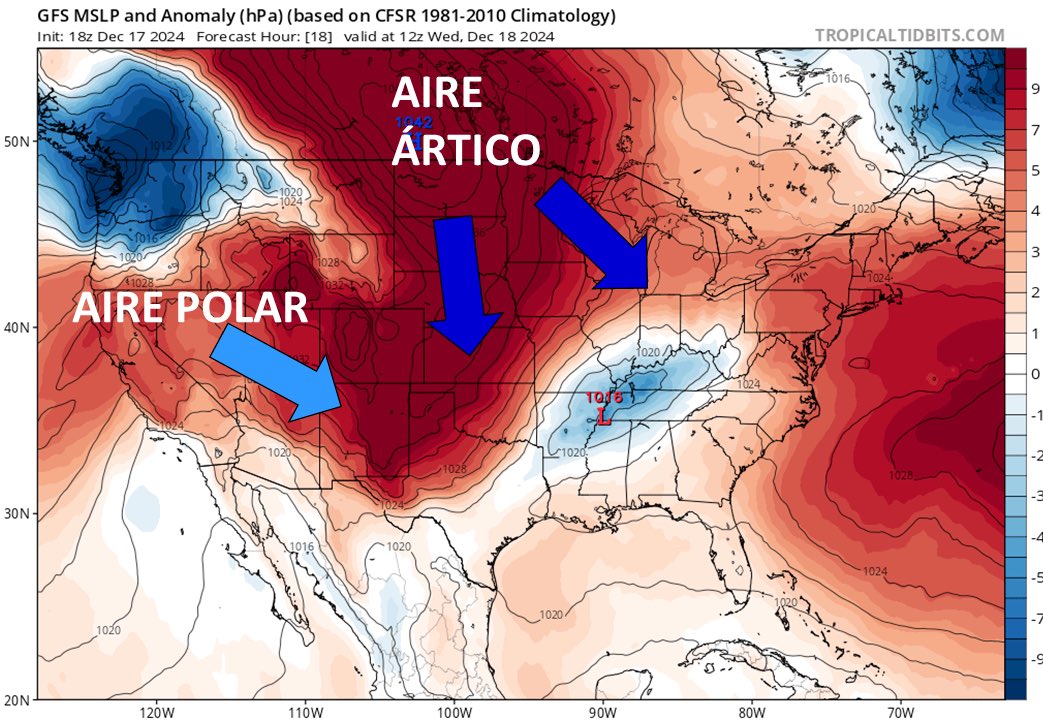 InfoMeteoro's tweet photo. 🥶Este miércoles llega el #FrenteFrío15

✅¿Qué tipo de masa fría tendremos?
*POLAR-ÁRTICA*: POLAR procedente del Pacífico norte y una ÁRTICA desde Alaska y el Mar Ártico.

🌡️Refrescará gradualmente el norte y noreste mañana, extendiéndose al centro-oriente el jueves, incrementando lluvias🌧️