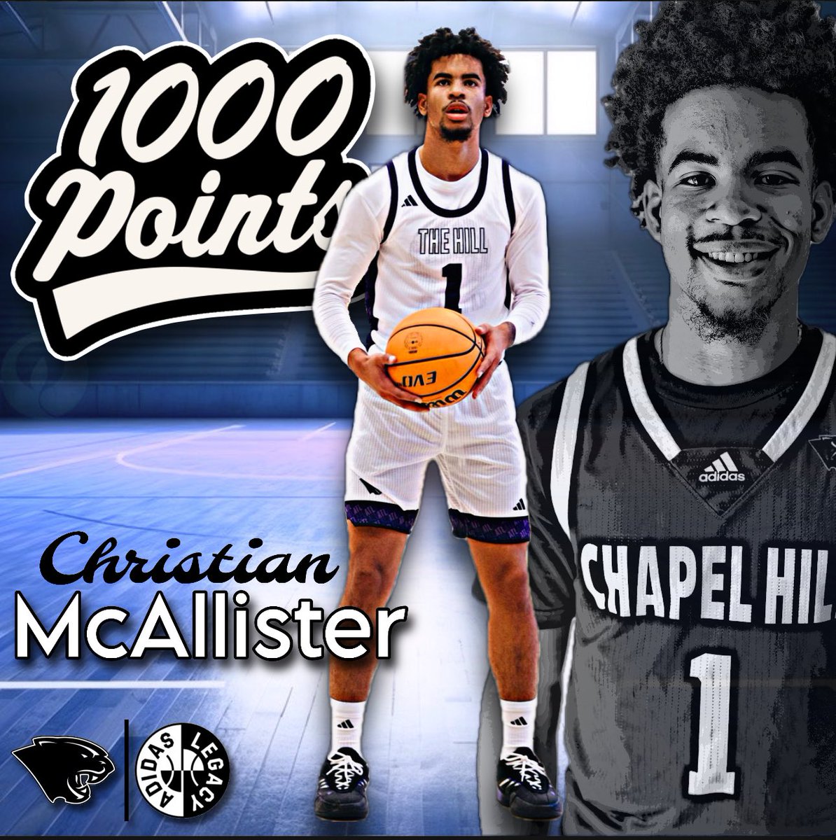 Chapel Hill Boys Basketball (@chpantherbball) on Twitter photo We want to congratulate <a href="/christian_mcall/">Christian McAllister</a> for surpassing 1,000 career points! This is a major milestone for any student-athlete and we proud of his accomplishment. #PantherPride #WORK #AdidasLegacy We want to congratulate <a href="/christian_mcall/">Christian McAllister</a> for surpassing 1,000 career points! This is a major milestone for any student-athlete and we proud of his accomplishment. #PantherPride #WORK #AdidasLegacy