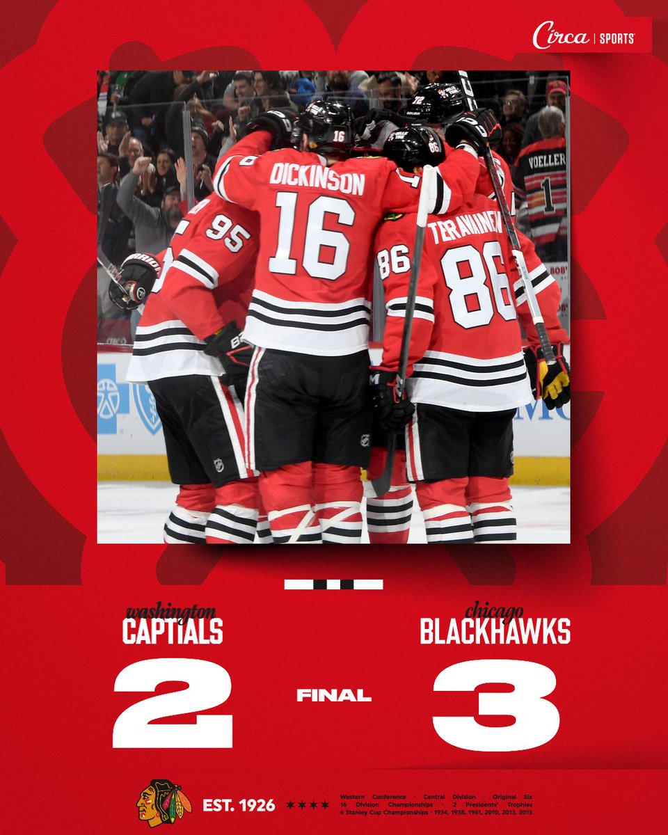 NHLBlackhawks's tweet photo. YOU CAN CALL THAT A COMEBACK #HAWKSWIN https://t.co/4YW4nQKxNI