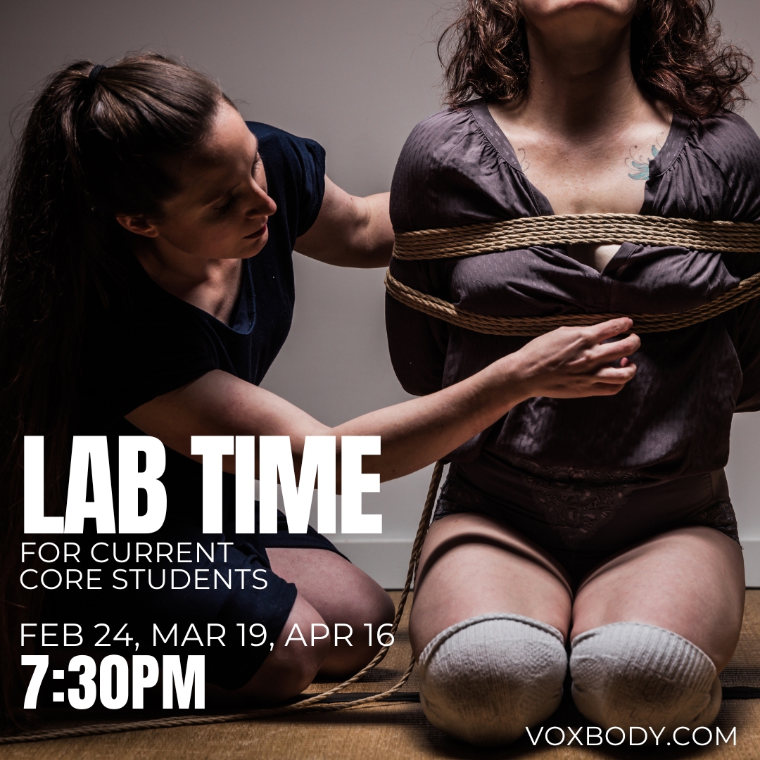 Join VoxBody Studio for more practice and lab time for our Core Curriculum Classes. Come practice your skills with our rope community! Tickets here: tickettailor.com/events/voxbody…