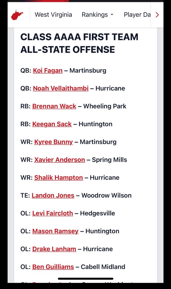 LandonJones_10's tweet photo. @PrepRedzoneWV First Team Offense TE! https://t.co/UJKgfV0GFJ