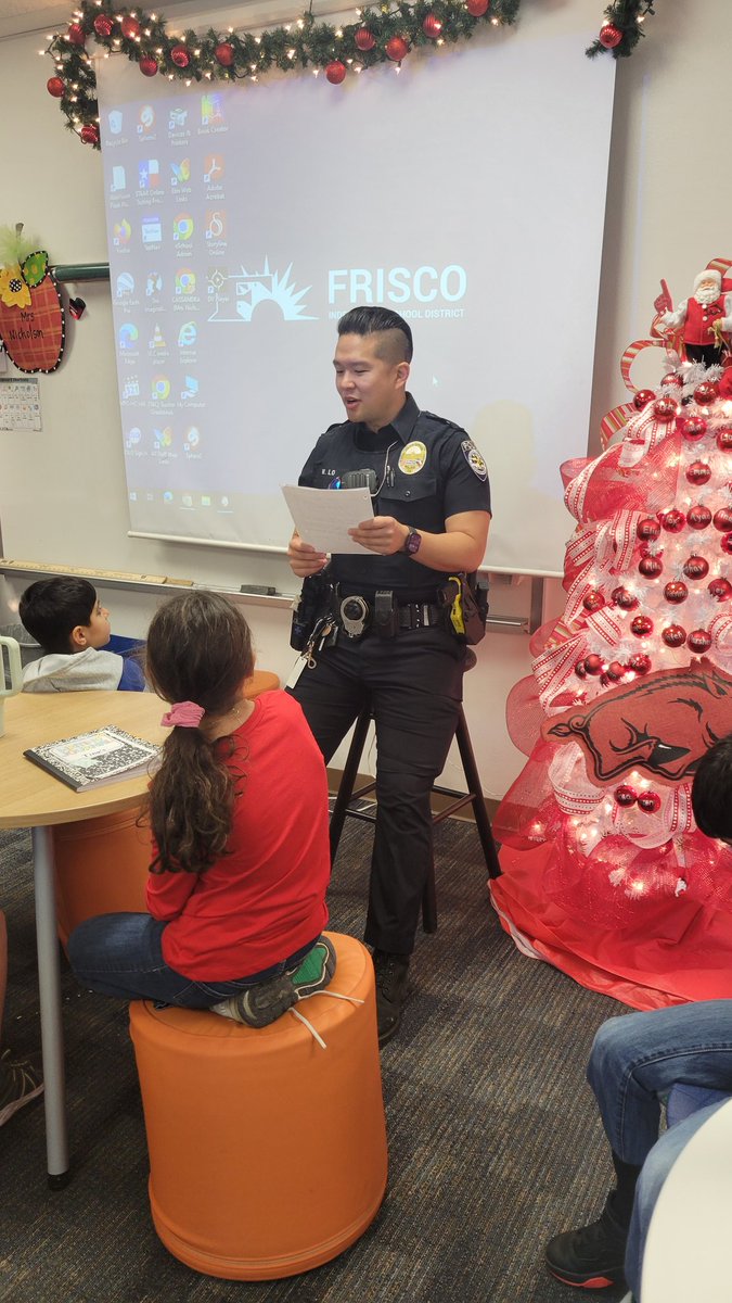 Yesterday morning, this post simply would have been a shout out to our <a href="/FriscoPD_SRO/">Frisco PD SRO Unit</a> Officer Lo, thanking him for sharing his poetry with our class. But the tragic shooting in Wisconsin reminds me how grateful we are for their service! <a href="/FriscoPD/">Frisco Police</a>
