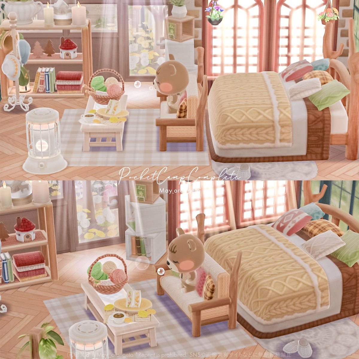 午後の日差しの入る暖かい部屋でうたた寝

#ポケ森 #ポケ森コンプリート #ポケ森レイアウト #ACPCComplete #acpcc