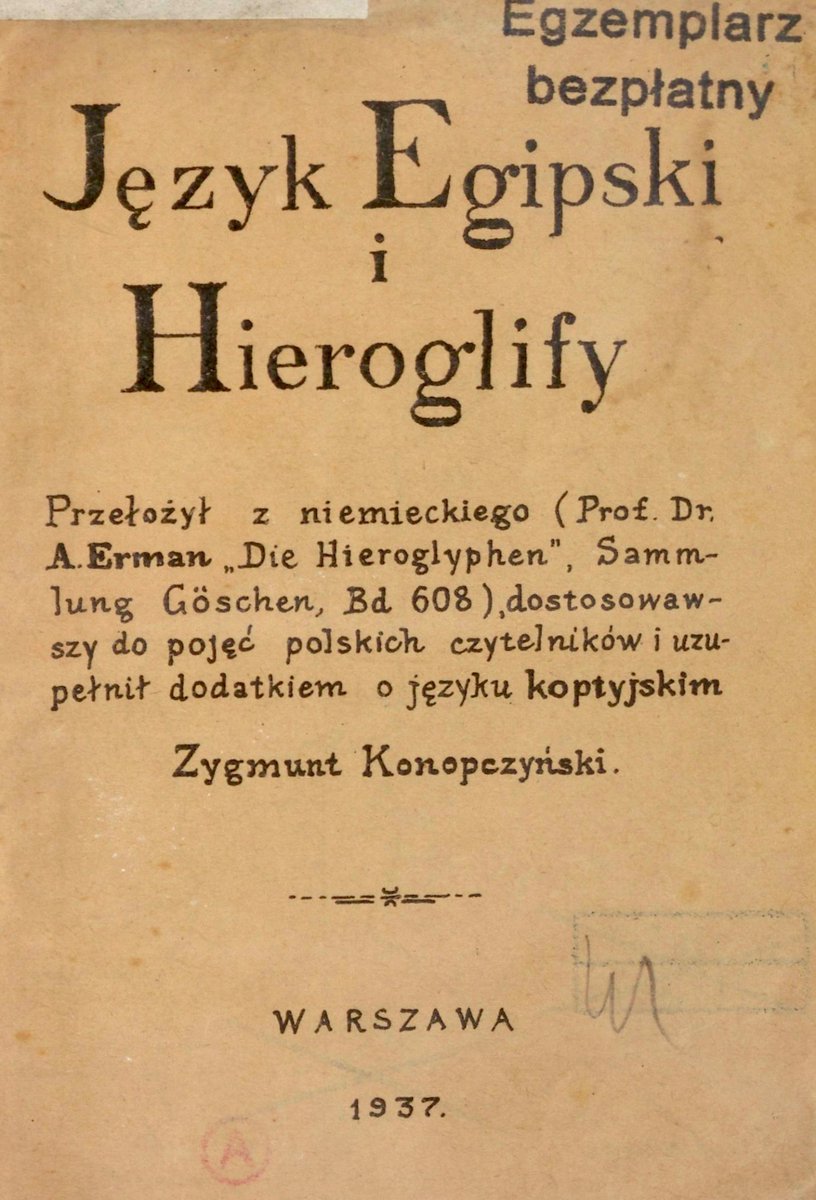 bn_org_pl's tweet photo. Język egipski i hieroglify, Adolf Erman. Warszawa 1937
 
https://t.co/6QdEBRctPJ https://t.co/LICteZMXbX