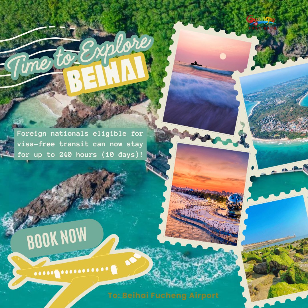 ✈️Explore #Guangxi in 240 Hours: Your Gateway Starts at #Beihai!

#VisitGuangxi #ChinaTravel #VisaFree #TravelDestination https://t.co/cU8pdZdcrz
