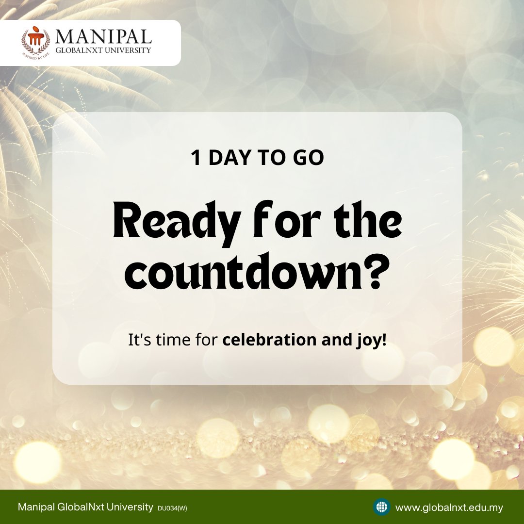 The excitement is building! 🎆 Only one day left until we welcome a brand new year! How are you planning to celebrate? Share your New Year's Eve plans with us in the comments! Let's make the last day of 2024 one to remember! 🎉🎊

#MGNU #NewYearsEve #CountdownTo2025 #Celebrate
