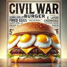 이에 롯데리아 본사(롯데 GRS)는 본지에 “계엄 관련 상품 출시 계획은 현재까지 없다”며 “단순 햄버거 판매점인데 정치 문제와 엮여 곤혹스럽다”고 18일 밝혔다. 이어 “가게 점주가 이번 상황에 당황스러워하고 있다”고 밝혔다.

아 왜요? 베팅하셈.
<-AI제작 포스터
내란죄라 계란이4개 계엄버거->