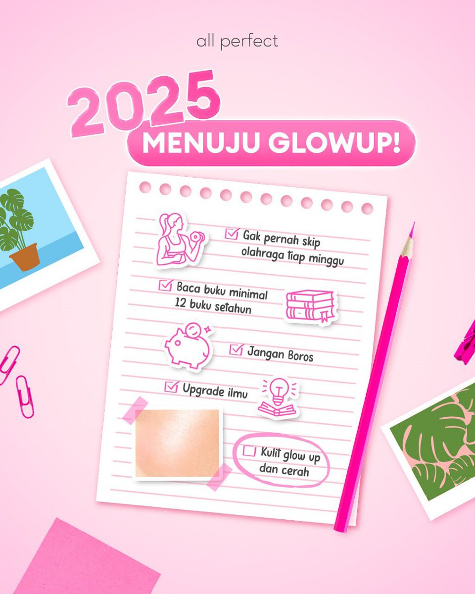 AllPerfectOfc's tweet photo. Hii beb! Are you ready for 2025?🙌🎉

Resolusi 2025 harus udah glow up? Tapi udah di penghujung tahun ternyata kulit kamu masih kusam dan belang?😖

Yuk beralih ke yang udah pasti ngebut mencerahkan kulit! Jadi 2025 udah glow up deh🤩✨ https://t.co/YRCjdzz0yP