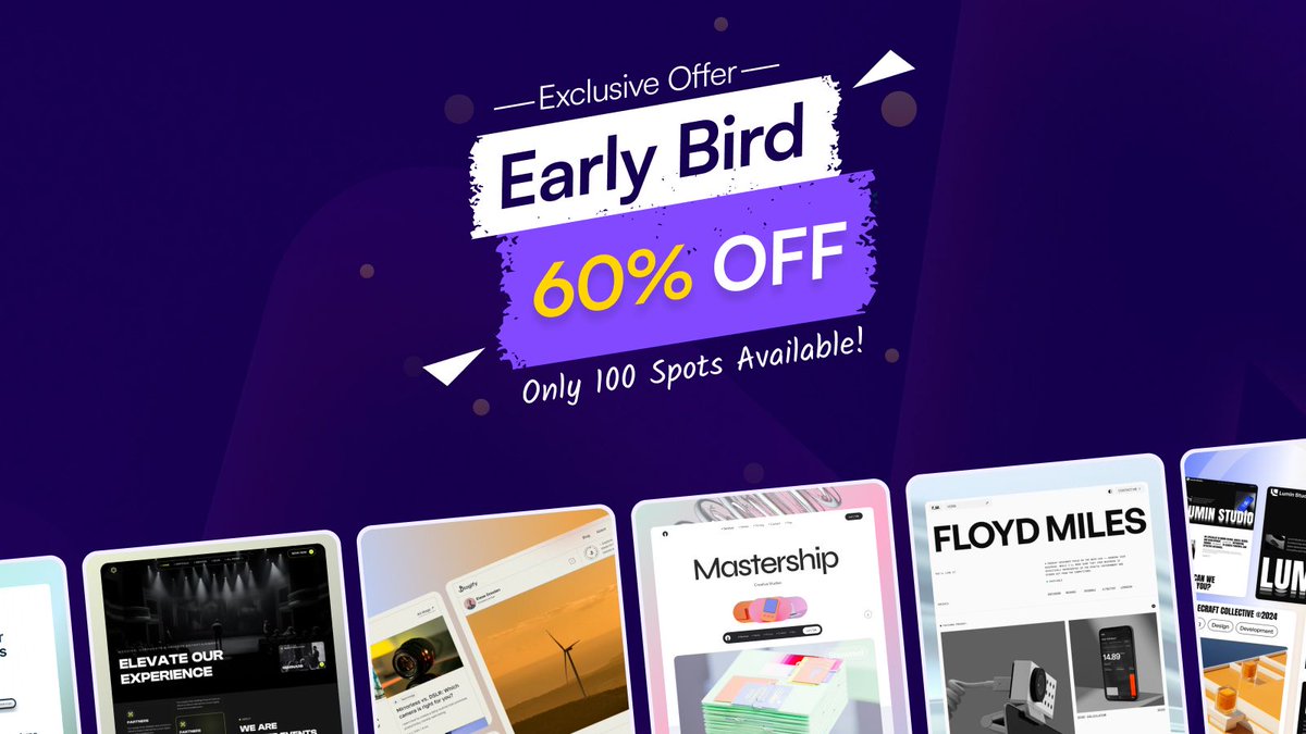GrabuiLibrary's tweet image. 🔥 60% OFF! Only 100 Spots Available!

🚀 Lifetime Access to ALL Framer &amp;amp; Webflow Templates!
👉 Current &amp;amp; Future Templates
👉 3+ New Templates Monthly
👉 Unlimited Commercial Use
👉 Exclusive Features Coming Soon!

⏳ Use Code: &quot;EARLYBIRD60&quot; 
🔗buff.ly/4gF2Qp3 

#GrabUI