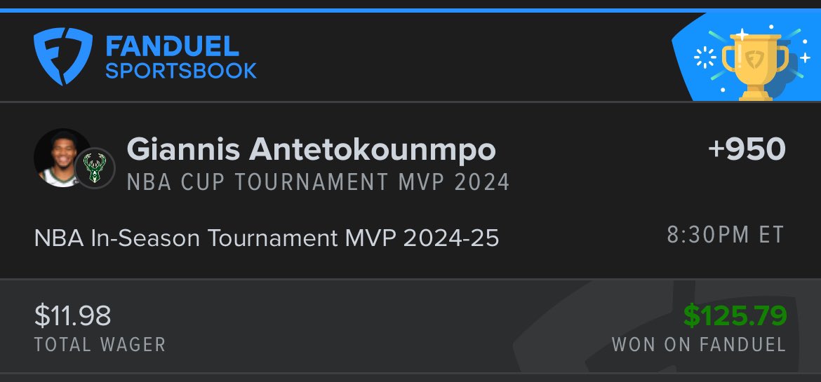 DBULLDFS's tweet photo. Giannis went crazy 🦌 🔒 
#NBACup #NBA #FanDuel 
#FanKings https://t.co/lJohYdIx5E