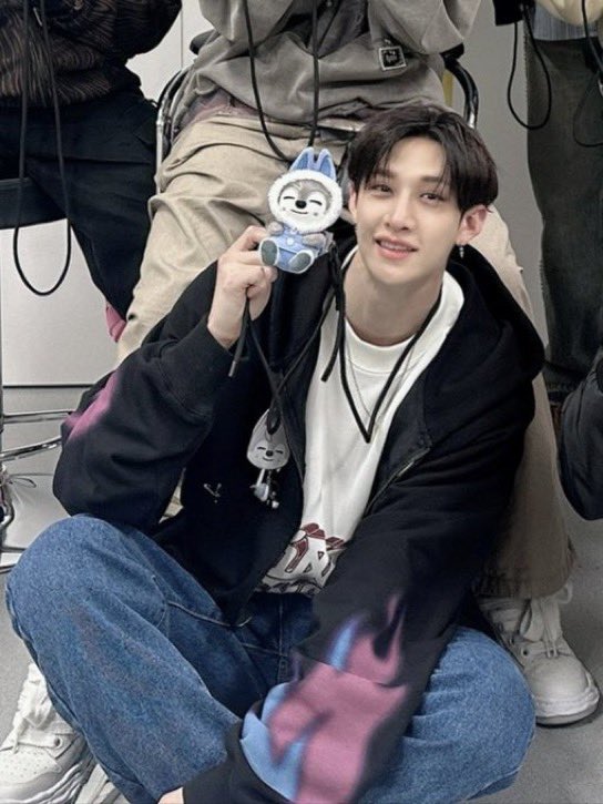 Bang Chan with the NEW Japan Official Goods Merch of the Wolf Chan