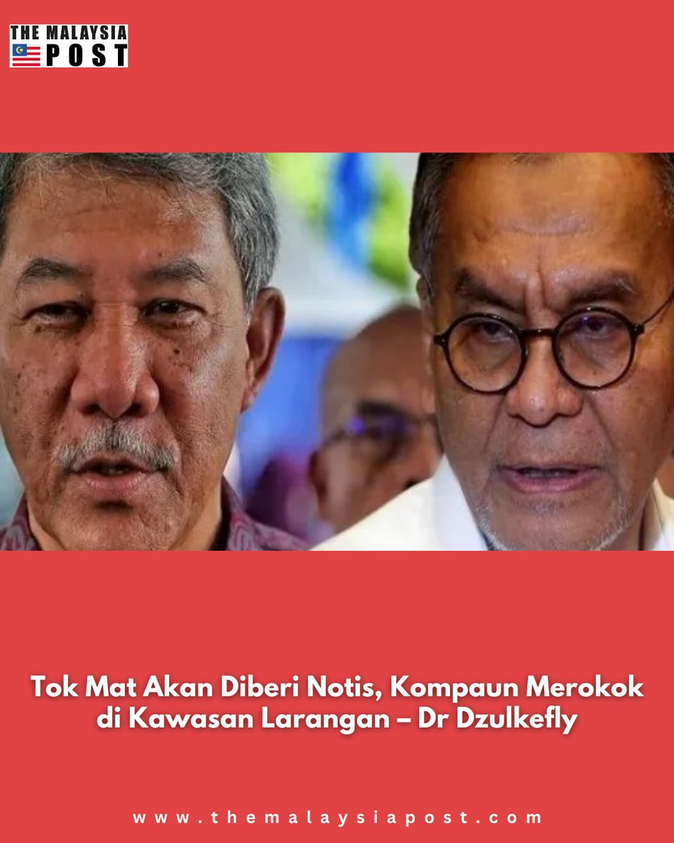 PostMalaysia's tweet photo. Akauntabiliti tidak mengenal pangkat—menegakkan undang-undang kesihatan awam memberi manfaat kepada semua orang.
Read more: https://t.co/H1ffTKWby3
#Accountability #SmokeFree #PublicHealthMatters #EqualResponsibility #HealthyCommunities #RespectTheLaw https://t.co/1xOHQtGQRL