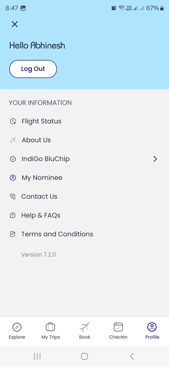 imAbhinesh's tweet photo. @IndiGo6E where is profile update section on app as suggested by bot? https://t.co/fcuxkovk9l