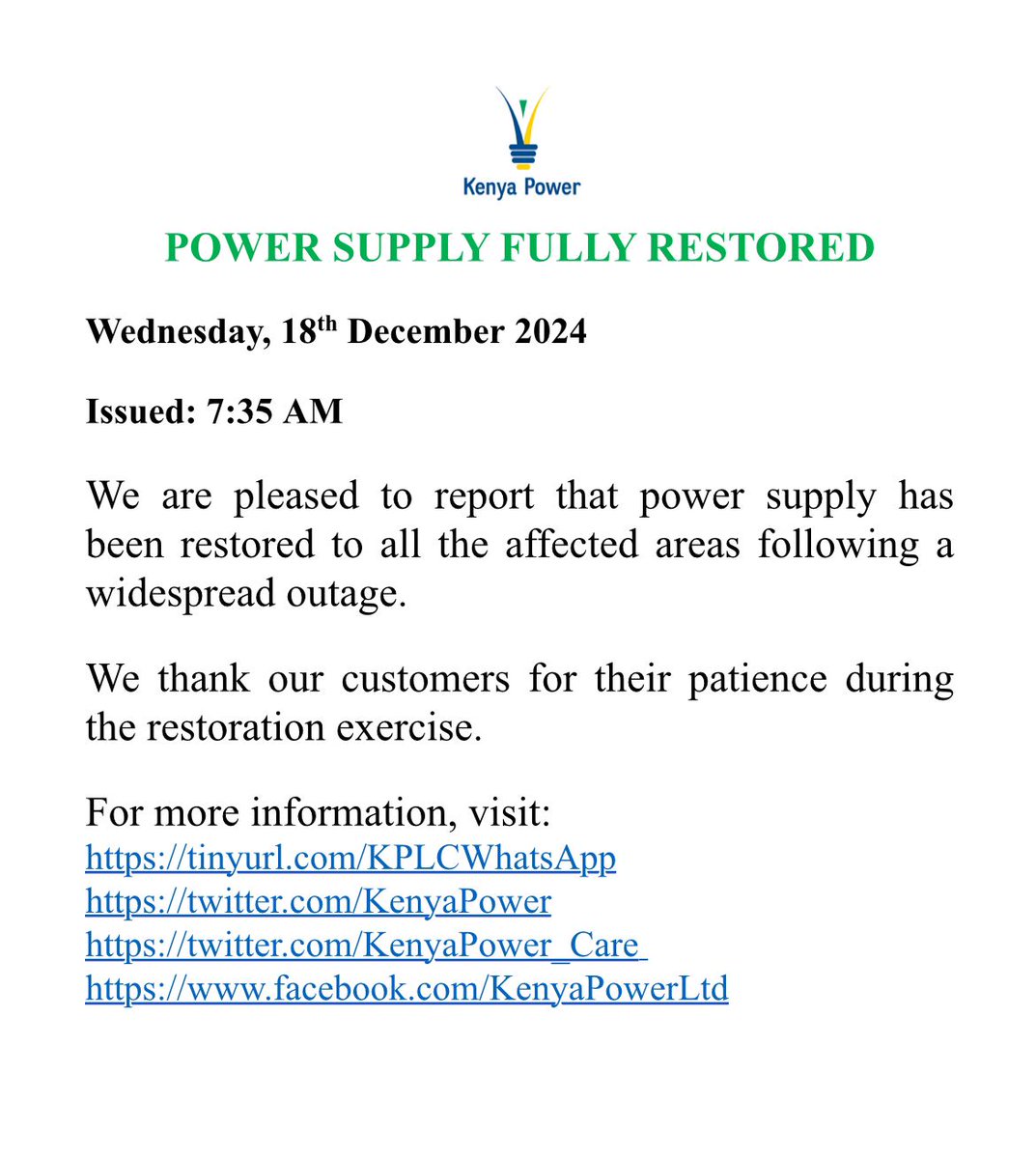 Kenya Power tweet media