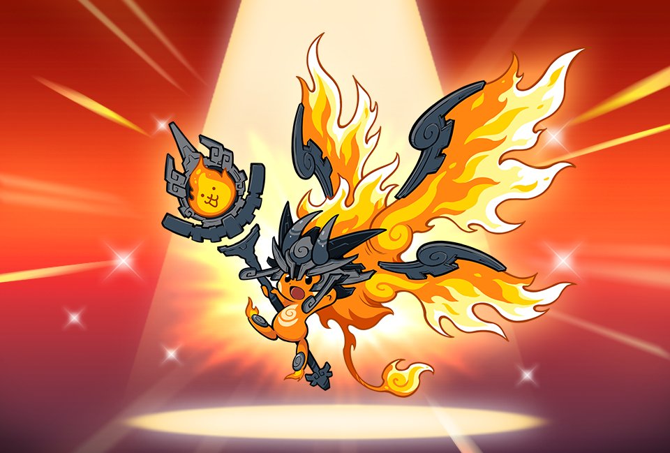 【新品】にゃんこ大戦争　超激レア　メラバーニング1枚 メラバーンが第3形態メラバーニングへ進化【にゃんこ大戦争】 - YouTube