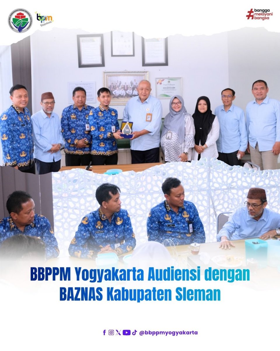 Audiensi produktif!  Kepala BBPPM Yogyakarta <a href="/tunggaksantosa/">Tunggak Santosa</a> bertemu dengan Baznas Kab. Sleman untuk membahas peluang kerjasama. Siap kolaborasi untuk program-program yang lebih baik! #audiensi #baznaskabsleman #bbppmyogyakarta