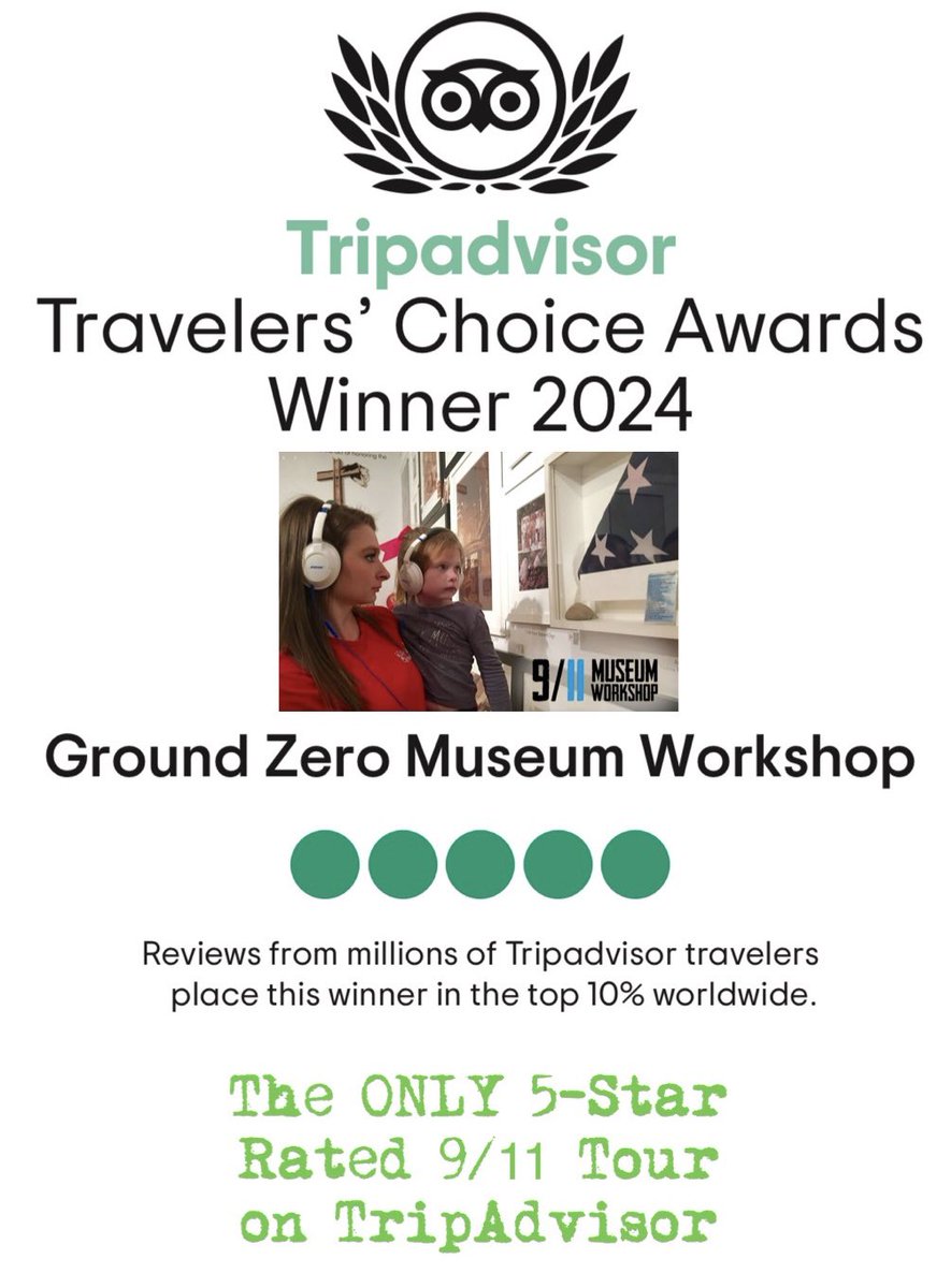 9/11 Museum Workshop: 100 Images + Artifacts from Ground Zero with #BOSE Audio Stories. 2024 #TripAdvisor Traveler’s Choice Award 🥇. Kid friendly. Meatpacking District.