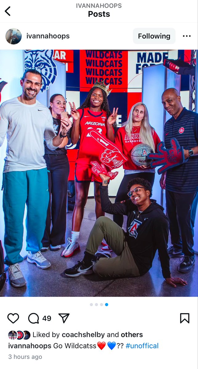 Arizona women’s basketball had a big unofficial visit from Class of 2027’s Ivanna Wilson-Manyacka. She is ranked No. 2 in her class by ESPN HoopGurlz and is a 6-2 guard from Maryland. This is from Ivanna’s IG