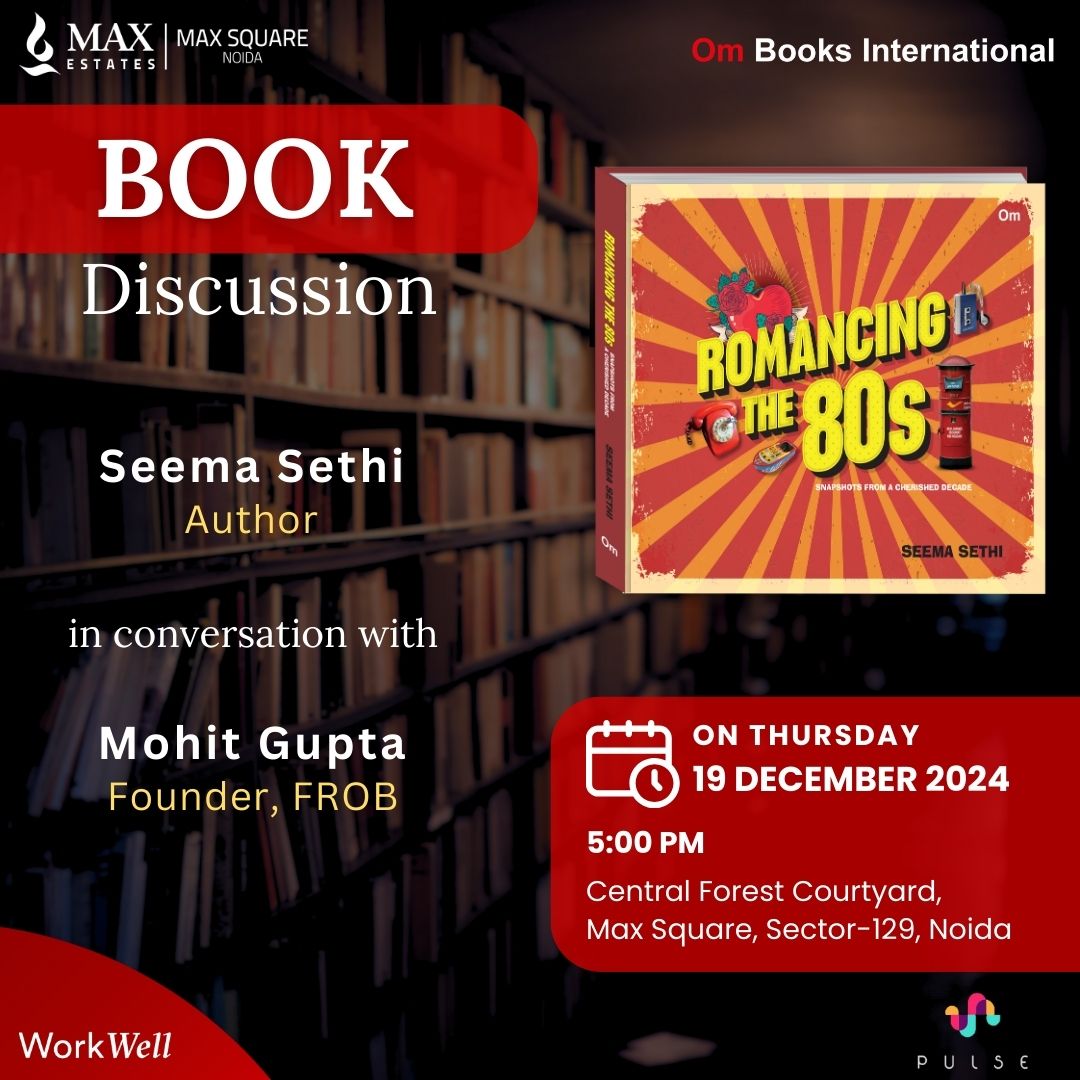 Join author Seema Sethi and Mohit Gupta as they bring alive the cherished snapshots of the 80s era — a celebration of music, culture, and memories that shaped a generation. 
Save the date and relive the magic of the 80s!

#BookDiscussion #AuthorTalk #BookEvent #NoidaEvents