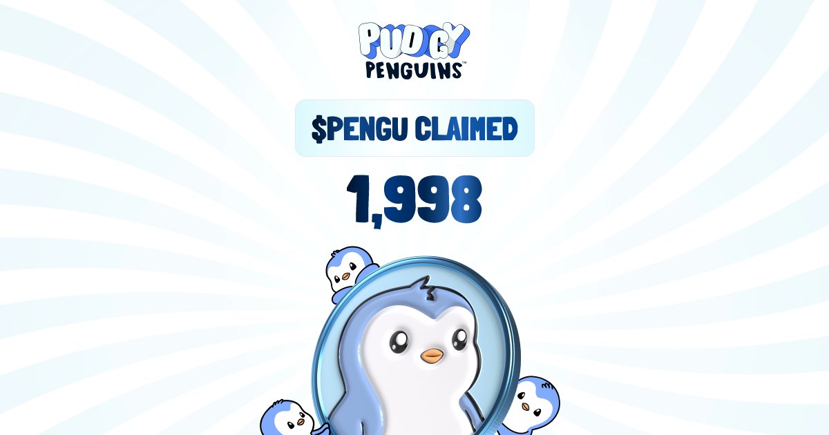 ryanryeones's tweet image. With some difficult last night, but gave it a wait and finally claimed my $pengu. thanks @pudgypenguins @LucaNetz