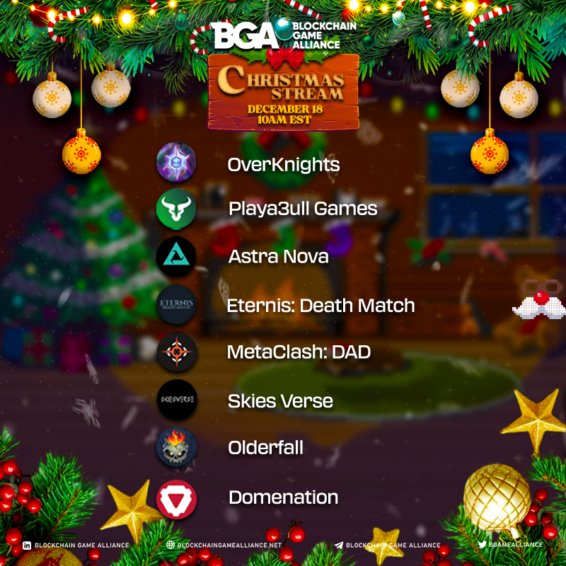 ✨ Get ready to sleigh the day with festive gaming fun! Join the BGA Christmas Livestream later today at 10AM EST, Hosted by our Ibero-LATAM Ambassador <a href="/MukeGaming/">Muke.ron</a>. 🎅

🎮 Get ready to experience an amazing lineup of games from our incredible partners and members: