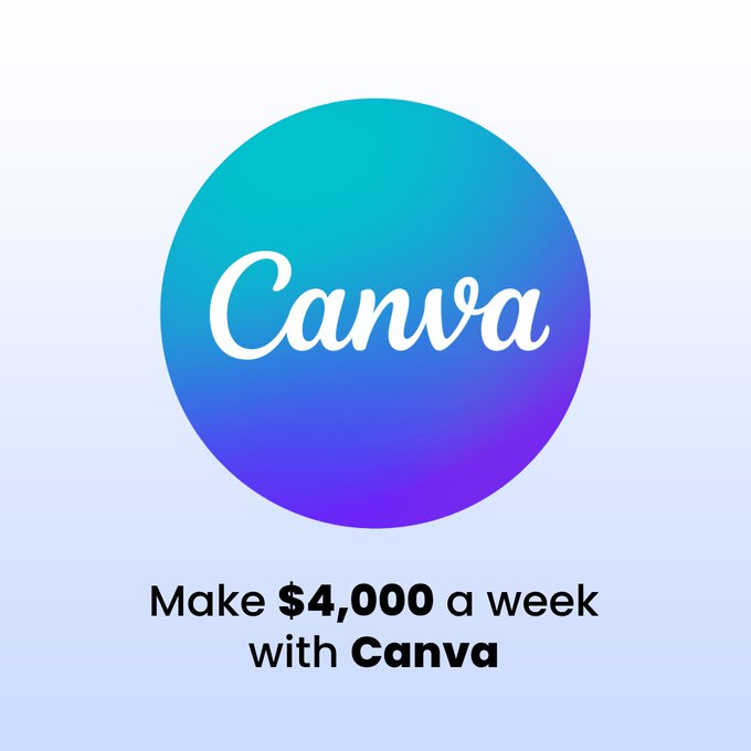 aftahi_ai's tweet photo. Make $4,000 a week with Canva...

Don't know How?

I have created a full guide &amp; 150 digital product ideas for you!

Grab the $150 value Guide 💯% FREE! (only for Today)

- Like &amp; Repost
- Reply to "Canva" to get the list in your DMs.

Make sure you're following me! 🎨💰 https://t.co/44E0LJmuZk