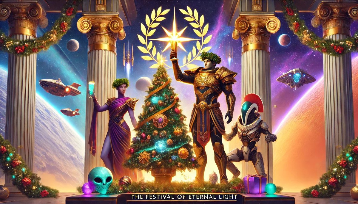 romeguild's tweet photo. 🎉 Saturnalia Stellaris is here! 🎇
Join the ROME community in a celebration filled with contests, games, and festive fun. Let’s honor the Eternal Light together!
💫 Join us on Discord for all the details: https://t.co/UzwYhMHsXk

#SaturnaliaStellaris #StarAtlas #RomeGuild https://t.co/povhmHLoGf