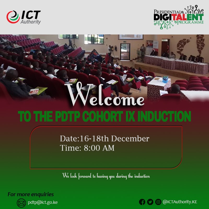 Presidential DigiTalent Programme (@digitalentkenya) on Twitter photo Good Morning!
We are live for Day 3 of our #PDTPCohortIX Induction!
Great lessons, Amazing Speakers, Incredible Audience.
Coming up: Highlights of PDTP Components
<a href="/ICTAuthorityKE/">ICT Authority</a> <a href="/KamanguyaS/">Kamanguya Stanley</a> <a href="/tanuijohn/">Eng. John Kipchumba Tanui,CBS</a> <a href="/MoICTKenya/">Ministry of Info, Comms & The Digital Economy KE</a> Good Morning!
We are live for Day 3 of our #PDTPCohortIX Induction!
Great lessons, Amazing Speakers, Incredible Audience.
Coming up: Highlights of PDTP Components
<a href="/ICTAuthorityKE/">ICT Authority</a> <a href="/KamanguyaS/">Kamanguya Stanley</a> <a href="/tanuijohn/">Eng. John Kipchumba Tanui,CBS</a> <a href="/MoICTKenya/">Ministry of Info, Comms & The Digital Economy KE</a>