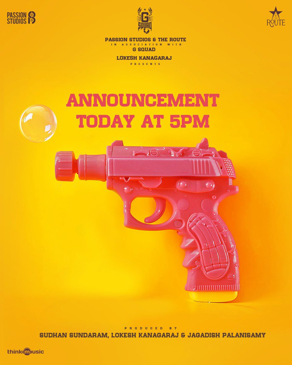 TheRoute (@theroute) on Twitter photo There’s no time for clash, just a dash of romance 💘
Exciting announcement awaits at 5 PM today ✨
@gsquadoffl @passionstudios_ <a href="/TheRoute/">TheRoute</a> @Dir_lokesh <a href="/Sudhans2017/">Sudhan Sundaram</a> <a href="/Jagadishbliss/">Jagadish</a> <a href="/PradeepBoopath2/">Pradeep Boopathi</a> <a href="/thinkmusicindia/">Think Music</a> There’s no time for clash, just a dash of romance 💘
Exciting announcement awaits at 5 PM today ✨
@gsquadoffl @passionstudios_ <a href="/TheRoute/">TheRoute</a> @Dir_lokesh <a href="/Sudhans2017/">Sudhan Sundaram</a> <a href="/Jagadishbliss/">Jagadish</a> <a href="/PradeepBoopath2/">Pradeep Boopathi</a> <a href="/thinkmusicindia/">Think Music</a>