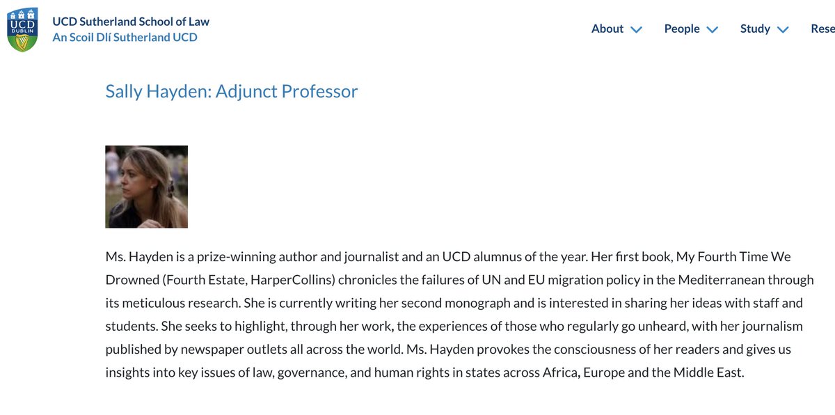 Sally Hayden (@sallyhayd) on Twitter photo I'm so excited to be firming up a schedule of talks & lectures in <a href="/ucddublin/">University College Dublin</a> in early March as part of my role as an adjunct professor in the law school. If there's anyone else interested in me doing things in UCD/Dublin around then do get in touch as maybe I can fit it in too. I'm so excited to be firming up a schedule of talks & lectures in <a href="/ucddublin/">University College Dublin</a> in early March as part of my role as an adjunct professor in the law school. If there's anyone else interested in me doing things in UCD/Dublin around then do get in touch as maybe I can fit it in too.