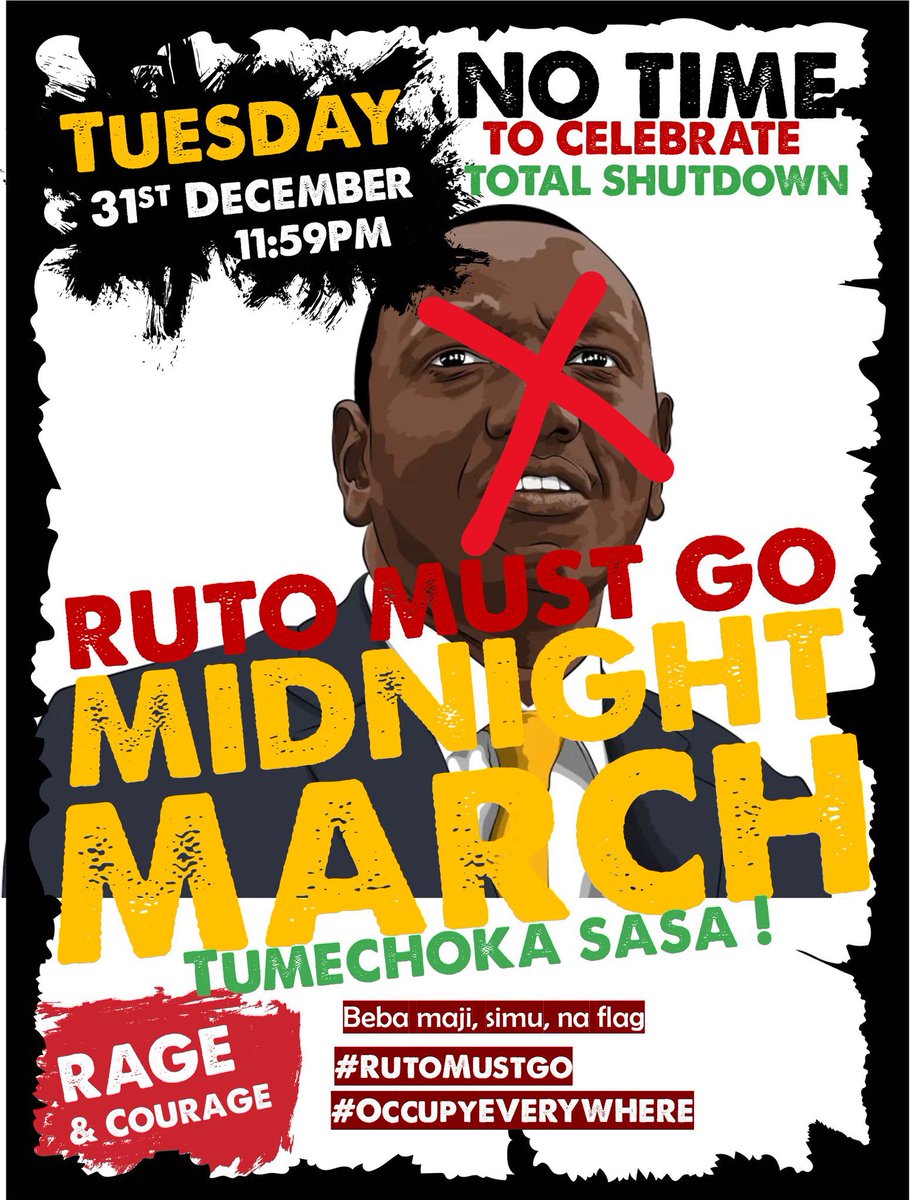 FGaitho237's tweet photo. A NEW YEAR PARTY WITH PURPOSE 

Tuesday 31st December, wherever you’ll be the agenda is to Vaccinate William Ruto. 

Inject this thieving and conniving son of a bitch. Everyday he’s just talking trash as if he’s the King and we are his subjects. 

He has no support countrywide with only money to bribe MPigs/JurisPesa and a few rogue police units following his orders. 

He has lost legitimacy and that’s why everyday he’s hosting useless baraza’s to craft the illusion of a presidency. 

#RutoMustGo
