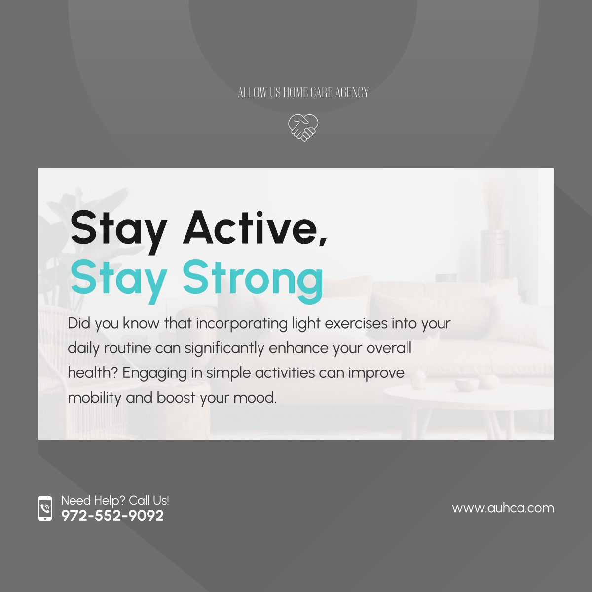 allowushca's tweet image. Regular physical activity can lead to a happier, healthier lifestyle. Light exercises can make a world of difference in your day-to-day life. Discover how simple movements can impact your well-being. 

#Texas #HomeCare #LightExercise