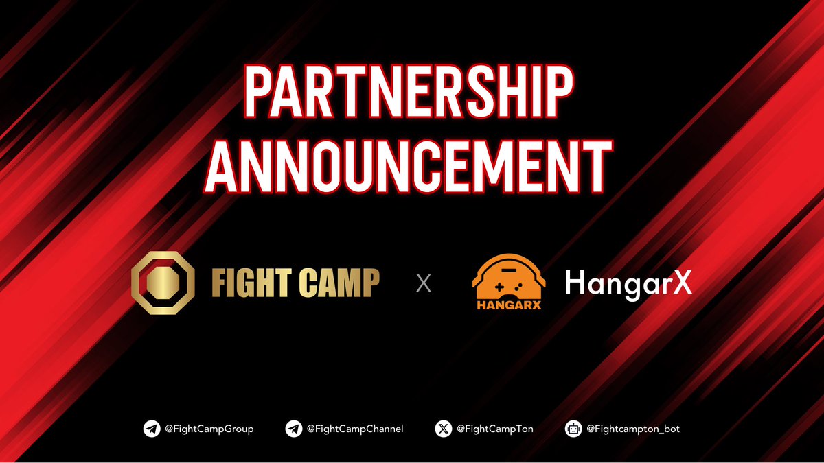 🚀 <a href="/FightCampTon/">Fight Camp</a> x  <a href="/Hangarxio/">HangarX</a> 🚀

We are happy to announce our amazing partnership with HangarX!  🔥

🎮 Play HangarX: t.me/hangarxgaming_…
💬 Join HangarX Channel: t.me/hangarxgam

HangarX: Your all-in-one Web3 gaming platform! Choose from multiple games, play, and