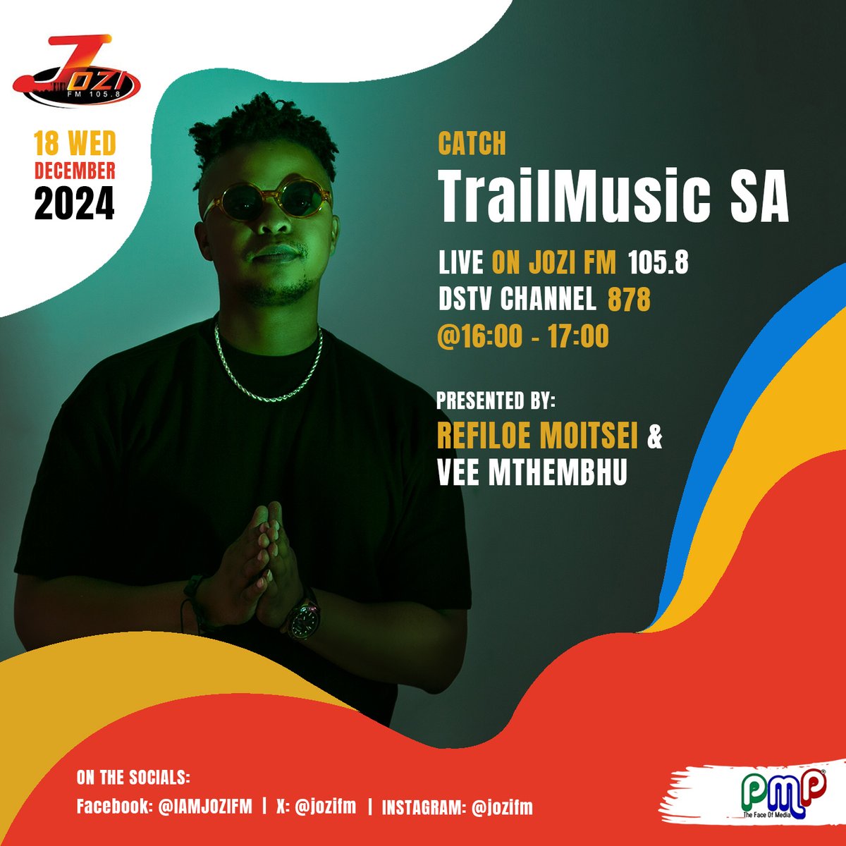 trail_music's tweet photo. Join @trail_music for an interview as he presents his latest single #ReflectionsofYou. Live on @jozifm, Radio Frequency 105.8 FM, from: 16:00 to 17:00 | DSTV Audio Channel 878

Presenters: Refiloe Moitsei and Vee Mthembu
Listen LIVE: https://t.co/QwlkKfZhrC https://t.co/w78gUEfR2E