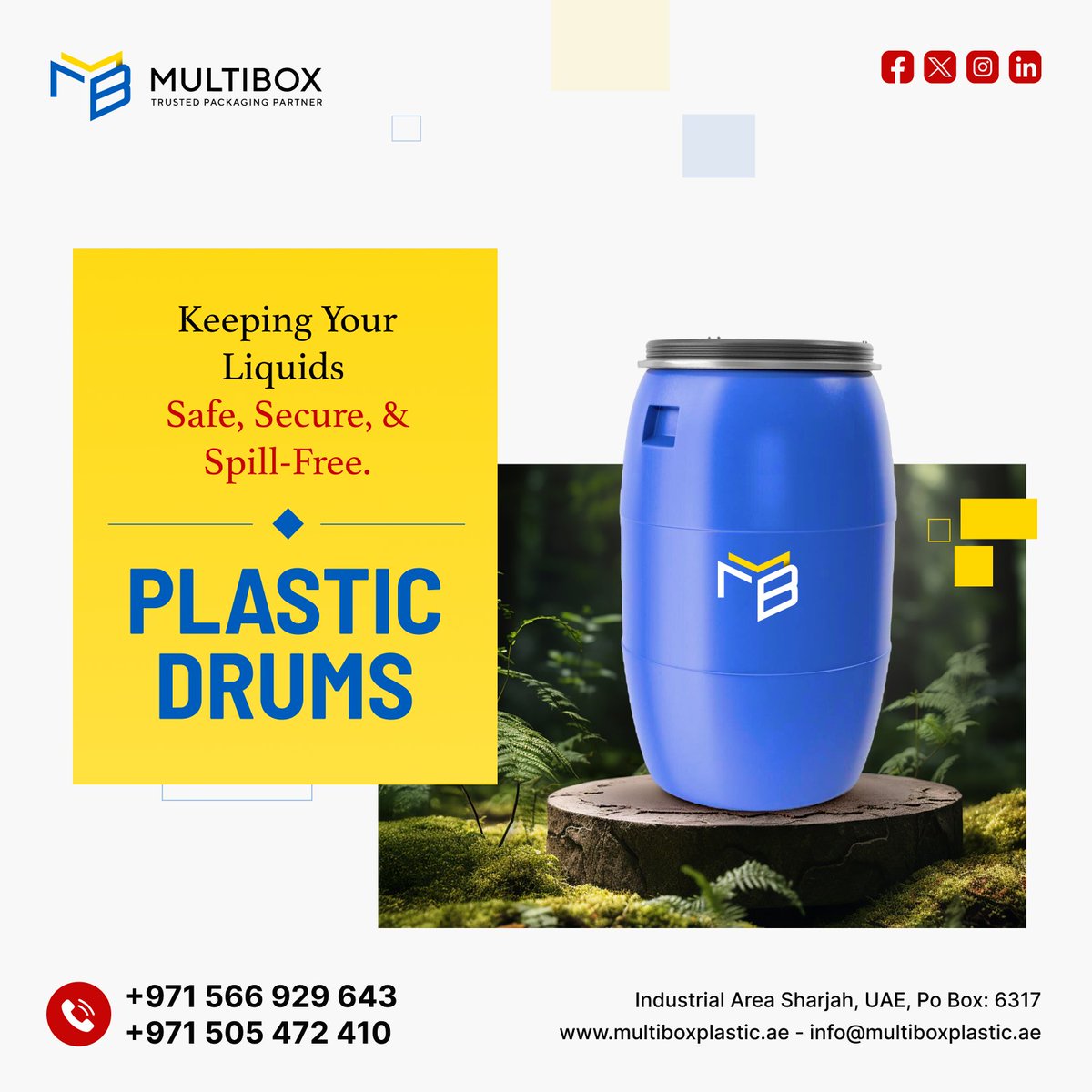 MultiboxPlastic's tweet image. 🔒 Safe, Secure &amp;amp; Spill-Free Solutions! 🔒

📱 +971 566929643, +971 505472410
🌐 multiboxplastic.ae

#MultiboxPlasticUAE #PlasticDrums #SafeStorageSolutions #DurableDesigns #LeakProofUAE #IndustrialEssentials #UAEBusinessSolutions #SecureStorage #SpillFreeDrums #MadeInUAE