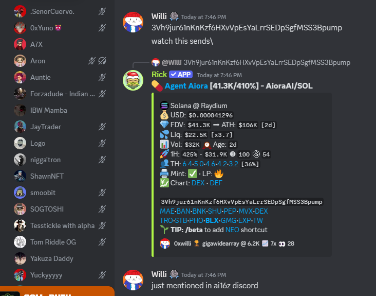 YakuzaDaddy's tweet photo. Left to get dinner 30 mins ago and everyone in @NiggasWithAlpha bought $AIORA at 40k!  

Feels good to see my community hit 20xs, 50xs, and 100xs even when I'm not there yelling at them to buy! 

SEND THAT SHIT HIGHER https://t.co/84x7WQudgX
