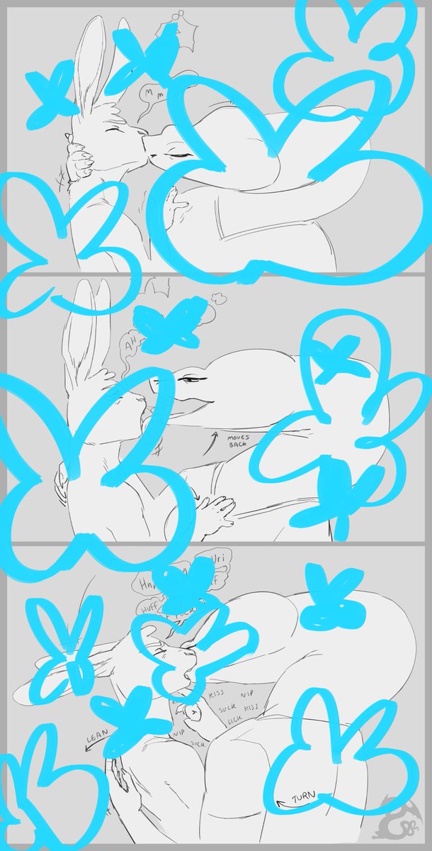 Vri making out with Jerry (non-defaced art can be found on all other platforms) 💚