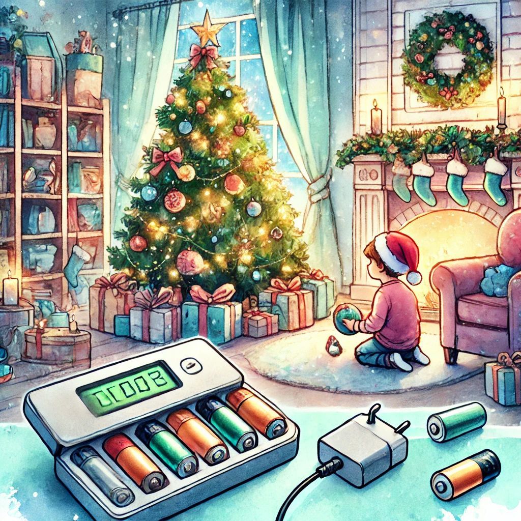 Day 9: Rechargeable Joy
🎄🎁12 Days of Sustainable Christmas 

Batteries are everywhere at Christmas. On day nine, let’s switch to rechargeable batteries and reduce electronic waste. A small change, but one that counts! #RechargeDontReplace #EcoTips