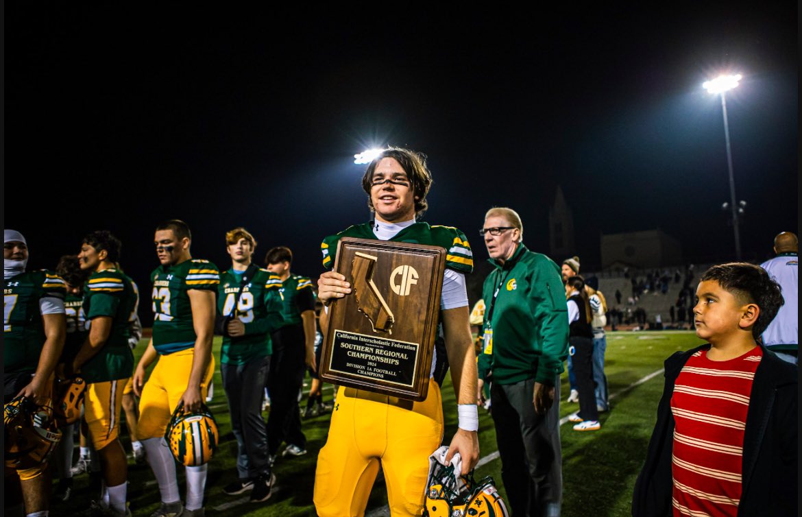 Sophomore season (9 games): 
16 TDs
4 INTs
Alpha all league recipient (top public school league in california)
CIF D1-A state championship

Check out my highlights-hudl.com/v/2RGyWD